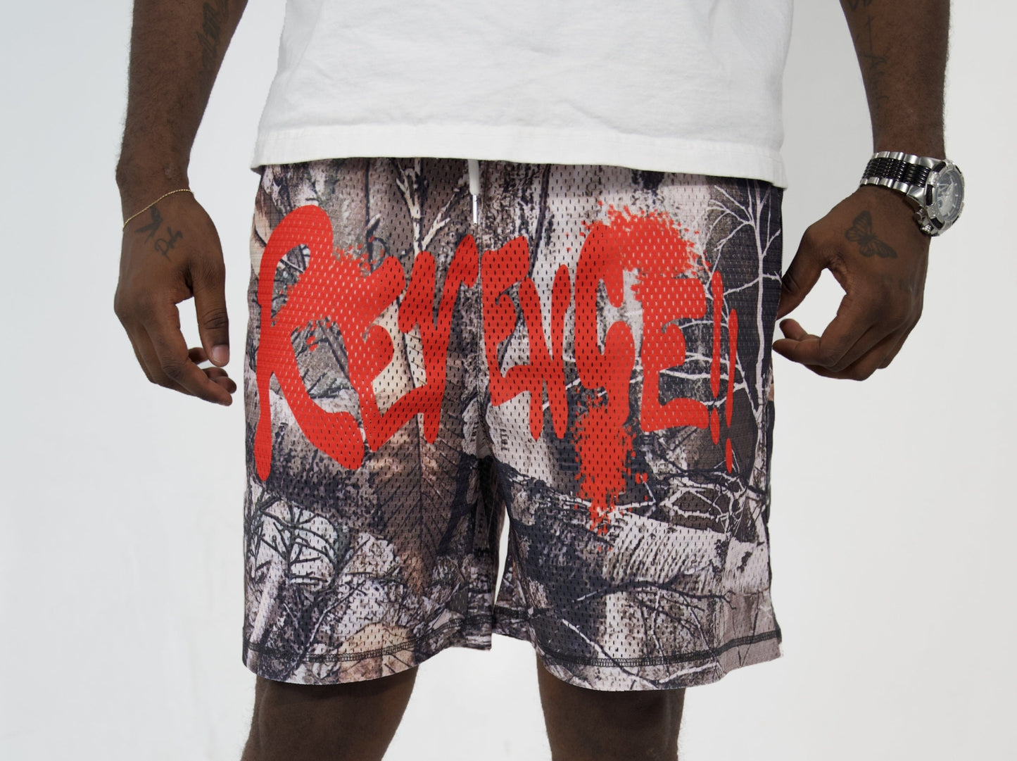'Revenge' Camo Mesh Shorts