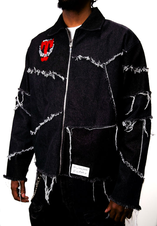 Black Distressed Denim Jacket