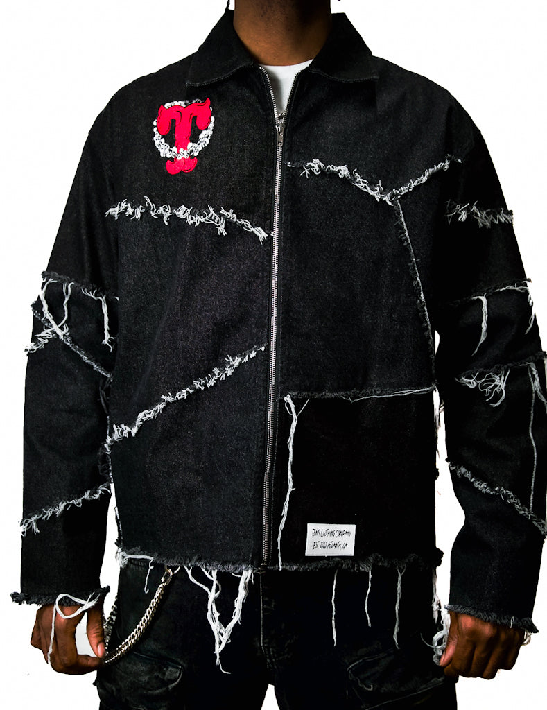 Black Distressed Denim Jacket