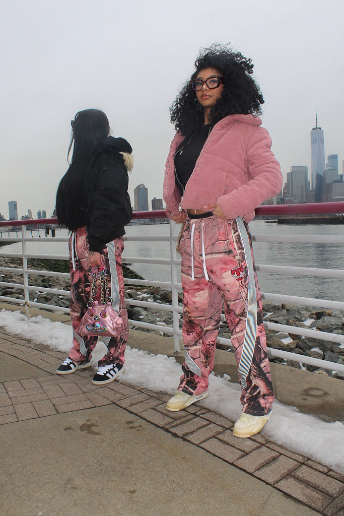 Pink Washed Heavy Camo Sweats